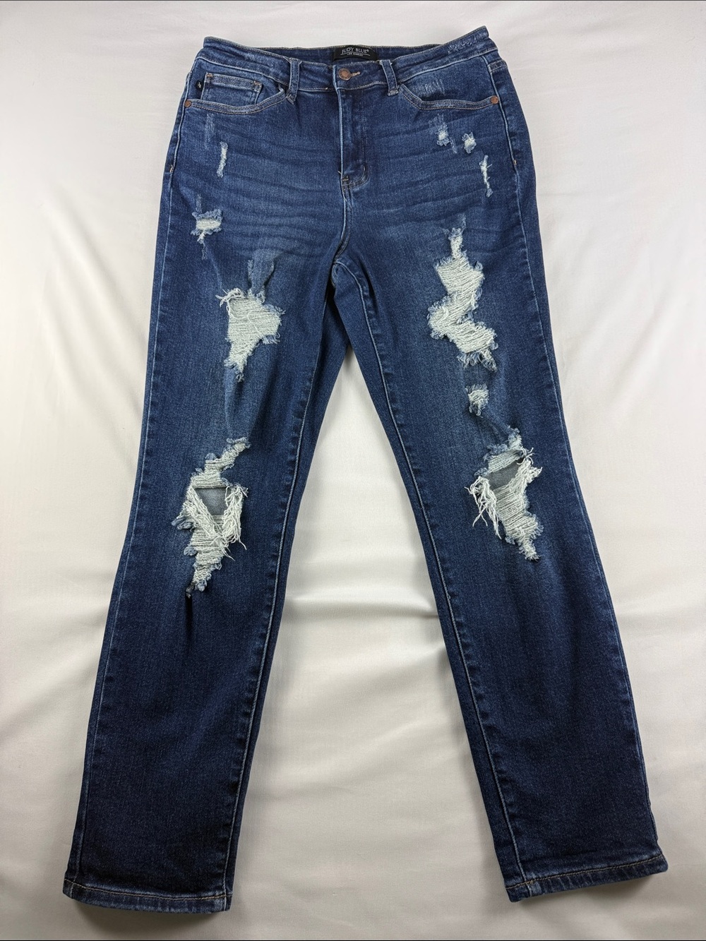 Judy Blue High Rise Skinny Distressed Jeans Women’s 30 Stretch Denim EUC
